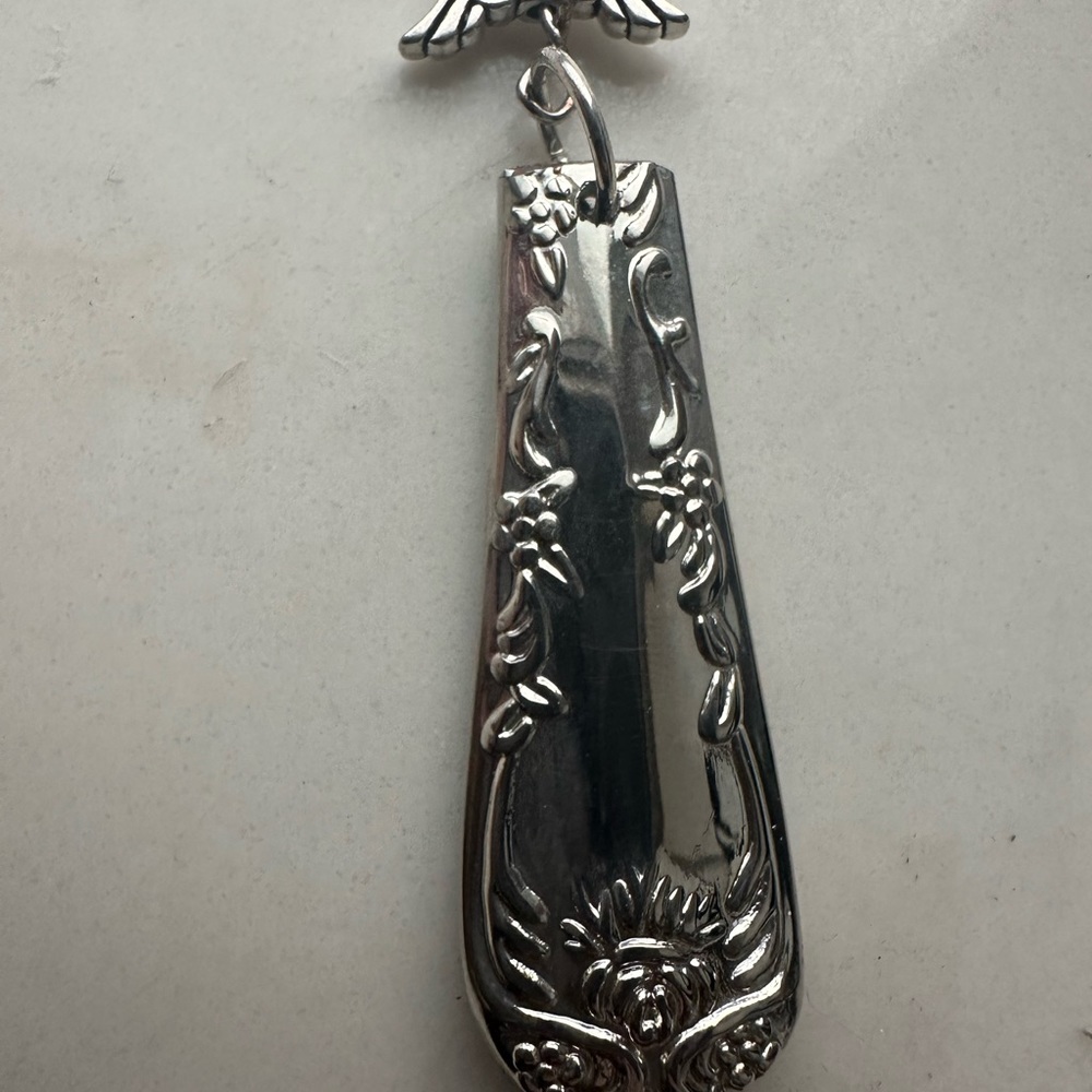 COPY - Silver plated angel spoon pennant handmade antique